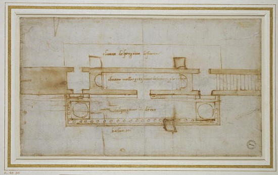 Design for a (?)Relic Chamber, 16th century a Michelangelo Buonarroti