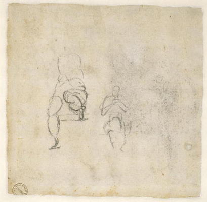Figure Studies, c.1511 (black chalk on paper) a Michelangelo Buonarroti