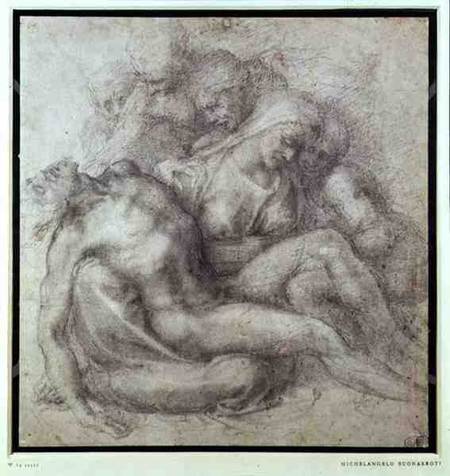 Figures Study for the Lamentation Over the Dead Christ a Michelangelo Buonarroti