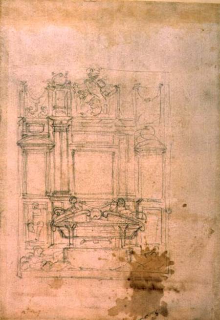 Inv. L859 6-25-823. R. (W.27) Design for a tomb (red chalk) a Michelangelo Buonarroti