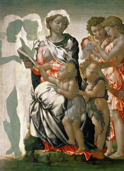 Madonna and Child with St. John, c.1495 a Michelangelo Buonarroti