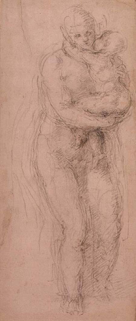 Madonna and Child, black chalk on paper a Michelangelo Buonarroti