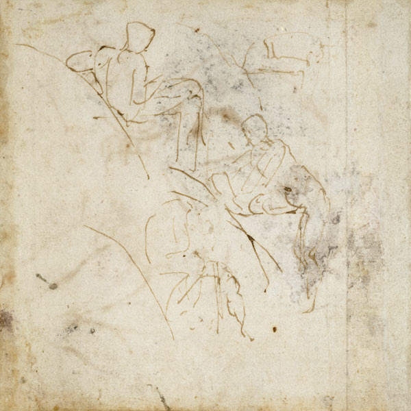 Figure Study, c.1511 (pen & ink on paper) a Michelangelo Buonarroti