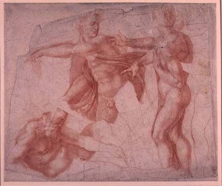 Studies of Male Nudes (red chalk) a Michelangelo Buonarroti