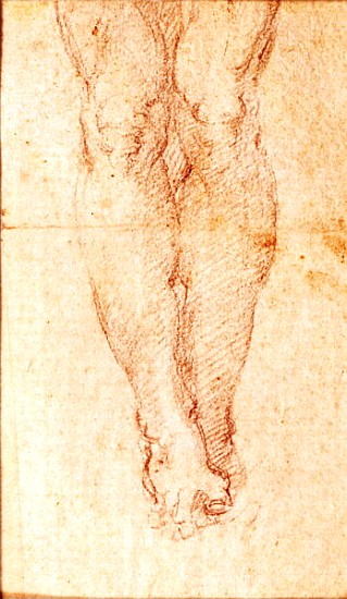 Study for a Crucifixion (black chalk on paper) a Michelangelo Buonarroti