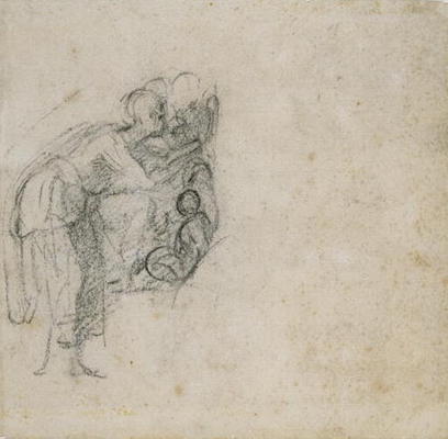 Study of a group of Figures, c.1511 (black chalk on paper) a Michelangelo Buonarroti