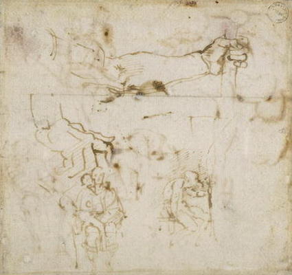 Study of an Arm, c.1511 (pen & ink on paper) a Michelangelo Buonarroti