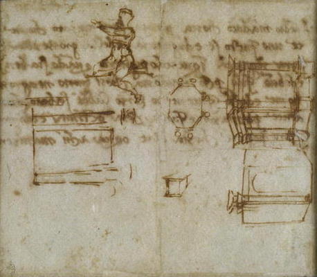 Study of an Octagonal building, 1518 (pen & ink on paper) a Michelangelo Buonarroti