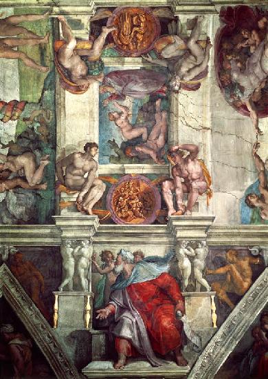 Ceiling fresco of the Sistine chapel in Rome: The creation of Eva