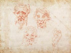 W.33 Sketches of satyrs' faces