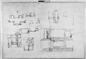 Studies for the Medici Tomb, c.1520 (pen & ink on paper)