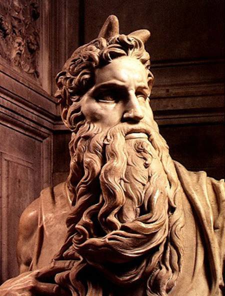 Tomb of Pope Julius II (1453-1513) detail of the head of Moses a Michelangelo Buonarroti