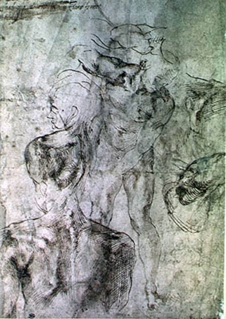 Various studies, verso of Study for David  & a Michelangelo Buonarroti