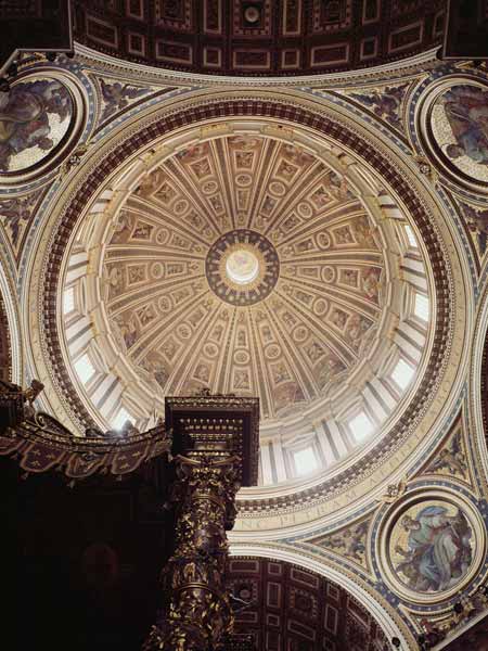 View of the interior of the dome, begun Michelangelo in 1546 and completedDomenico Fontana (1543-160 a Michelangelo Buonarroti