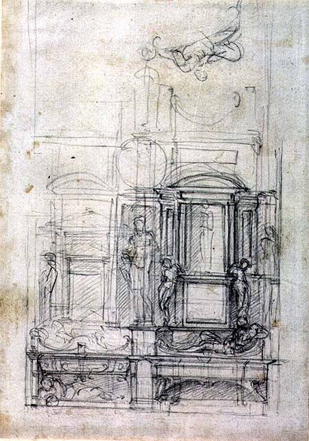 W.26r Design for the Medici Chapel in the church of San Lorenzo, Florence a Michelangelo Buonarroti