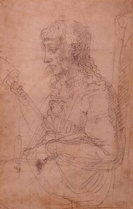W.40 Sketch of a female figure a Michelangelo Buonarroti