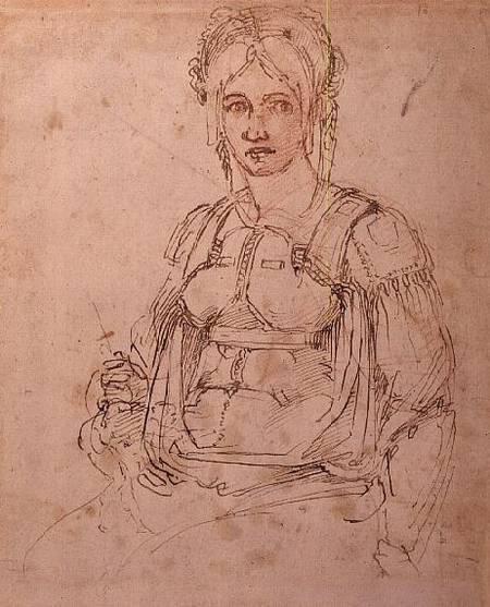 W.41 Sketch of a seated woman a Michelangelo Buonarroti