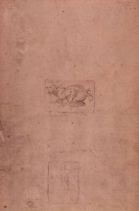 W.54 Study of a dragon a Michelangelo Buonarroti