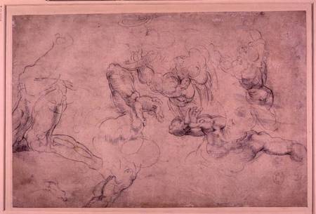 W.61v Male figure studies a Michelangelo Buonarroti
