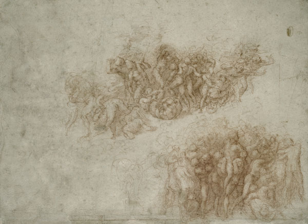 The Worship of the Brazen Serpent, c.1530 a Michelangelo Buonarroti