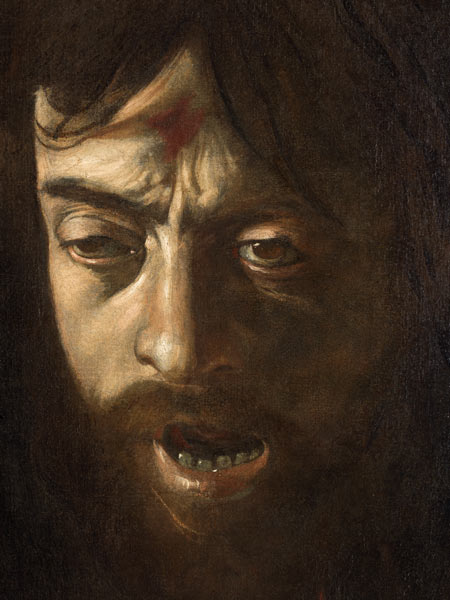 David with the Head of Goliath, detail of the head a Michelangelo Caravaggio
