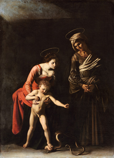 Madonna and Child with a Serpent a Michelangelo Caravaggio
