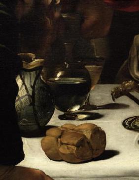 The Supper at Emmaus, 1601 (oil and tempera on canvas) (detail of 928)