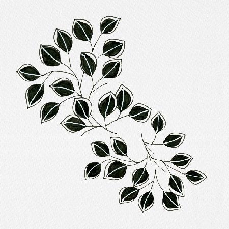 Flowing Leaves Black White