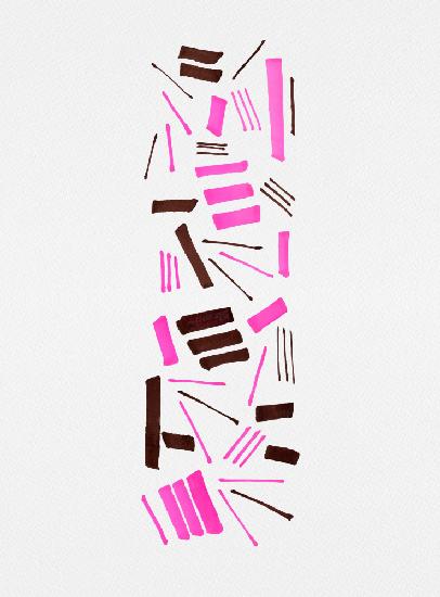 Marks Geometric Abstract Lines Pink Brown