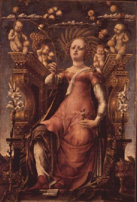 The Muse Thalia (Ceres Enthroned) (oil, tempera a Michele Pannonio