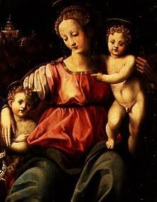 (Michele di Ridolfo del Ghirlandaio) Madonna with child and young Johannes a Michele Tosini