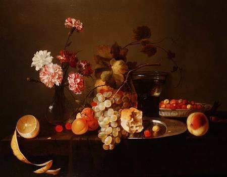 Still Life of Fruit and Flowers a Michiel Simons