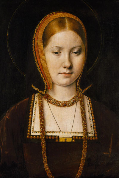 Portrait of a woman, possibly Catherine of Aragon (1485-1536) a Michiel Sittow