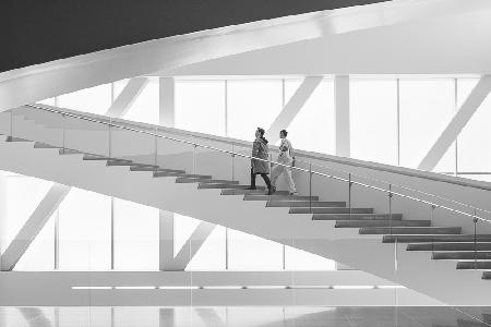 On stairs