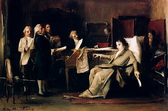 Mozart directing his Requiem on his deathbed a Mihály Munkácsy
