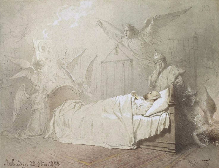 Alexander III on his Deathbed Surrounded by Angels a Mihaly von Zichy