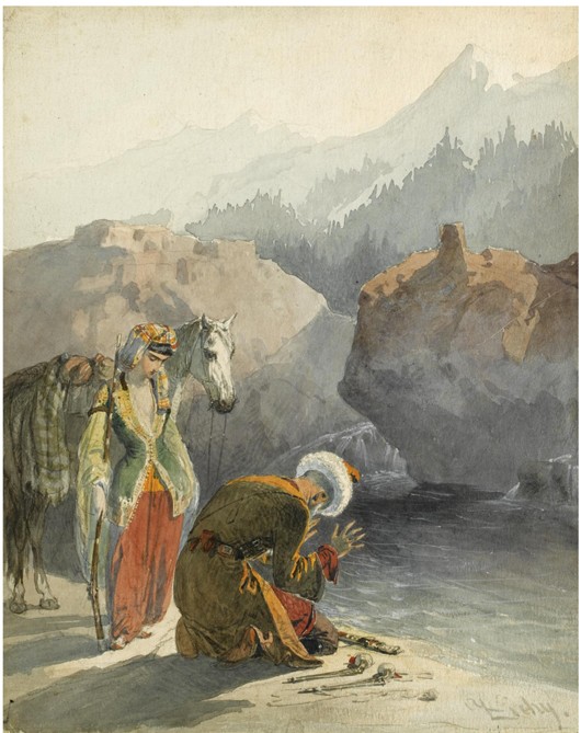 The prayer (From the Series Scènes du Caucase) a Mihaly von Zichy