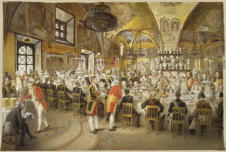 Ceremonial Dinner in the Palace of the Facets in the Moscow Kremlin a Mihaly von Zichy