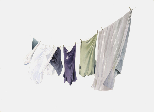 Spring Washing-line, 2003 (w/c on paper)  a Miles  Thistlethwaite