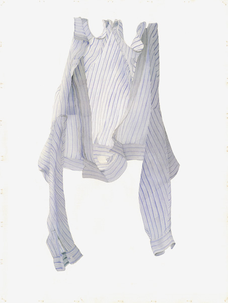Stripy Blue Shirt in a Breeze, 2004 (w/c on paper)  a Miles  Thistlethwaite