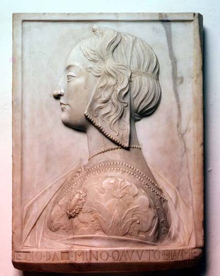 Portrait of a young woman, relief a Mino  da Fiesole