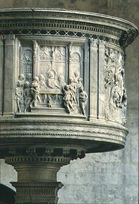 Pulpit depicting The Feast of Herod a Mino da Fiesole  and Antonio Rossellino