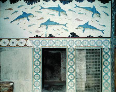 The Dolphin Frescoes in the Queen's Bathroom, Palace of Minos a Minoan