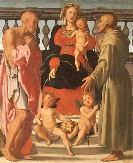 Madonna and Child with SS. Jerome and Francis a Mirabello Cavalori
