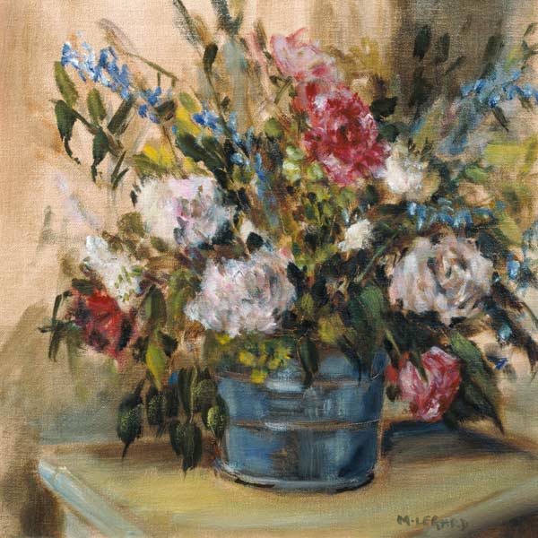Flowers in a bucket (oil on canvas)  a Miranda  Legard