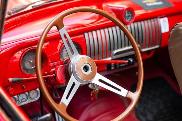 Havana, Cuba, Oldtimer, steering wheel a Miro May