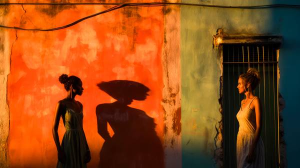 Treffen in Cuba. Portrait von zwei Frauen auf einer Strasse in Havana. a Miro May