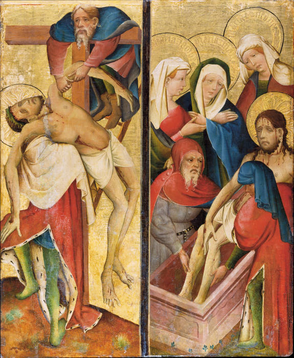 Deposition and Entombment of Christ a Mittelrheinischer Meister um 1420