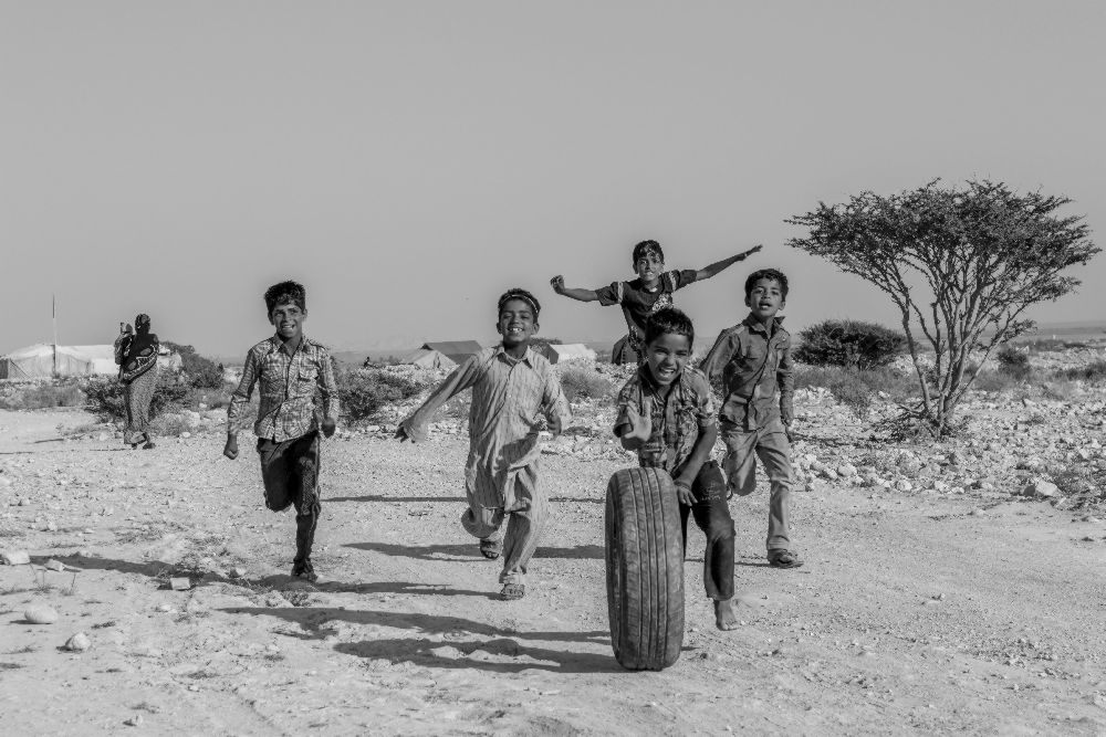 Kids playing a Mohammad Shefaa