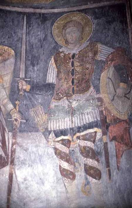 Fresco of St. Procopius in the church a Morava School